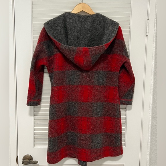 Max Studio wool blend plaid hooded coat S - Picture 3 of 8
